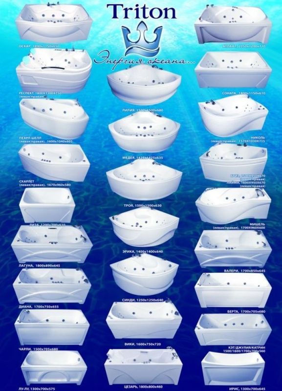 каталог ванн triton
