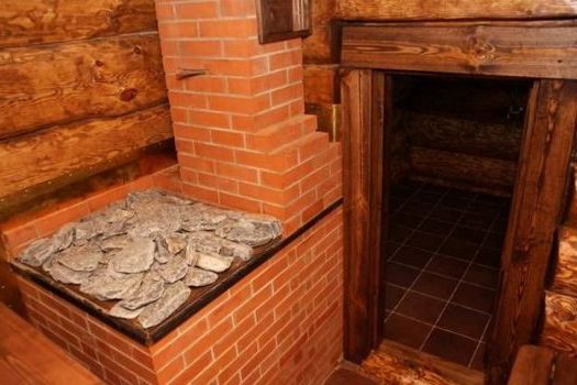 печь в бане обложенная кирпичем